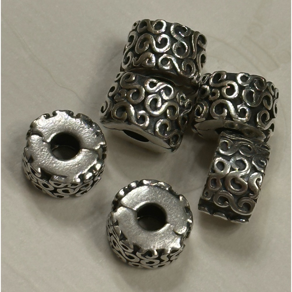 2 Authentic Pandora Sterling Silver ‘S’ Clips Charms